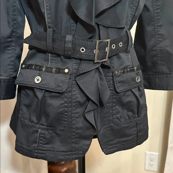 WHBM Ruffle Front Jacket. - Picture 4 of 15